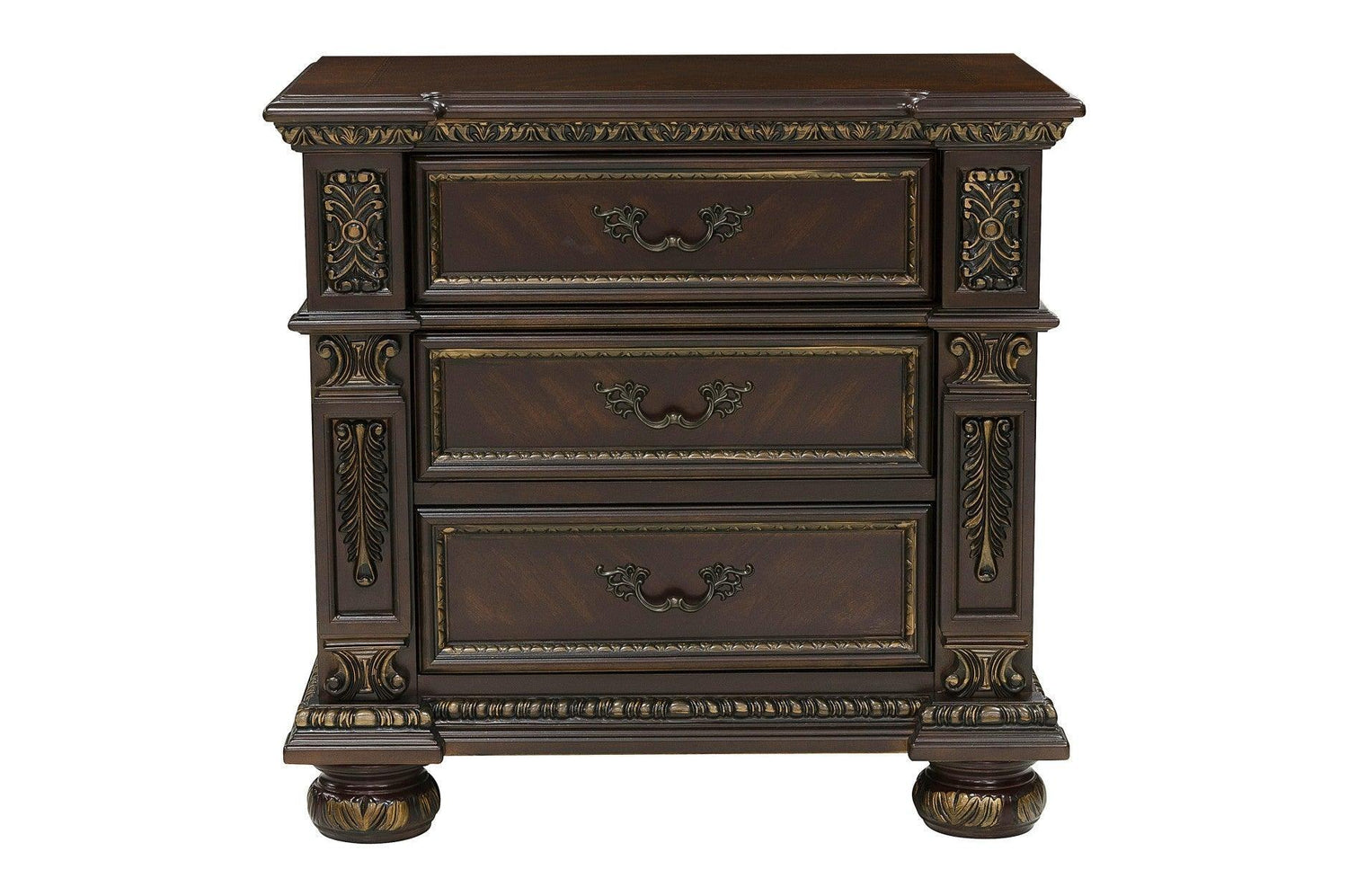 Catalonia Dark Bronze Modern Traditional Solid Wood Panel Bedroom Set - Ella Furniture