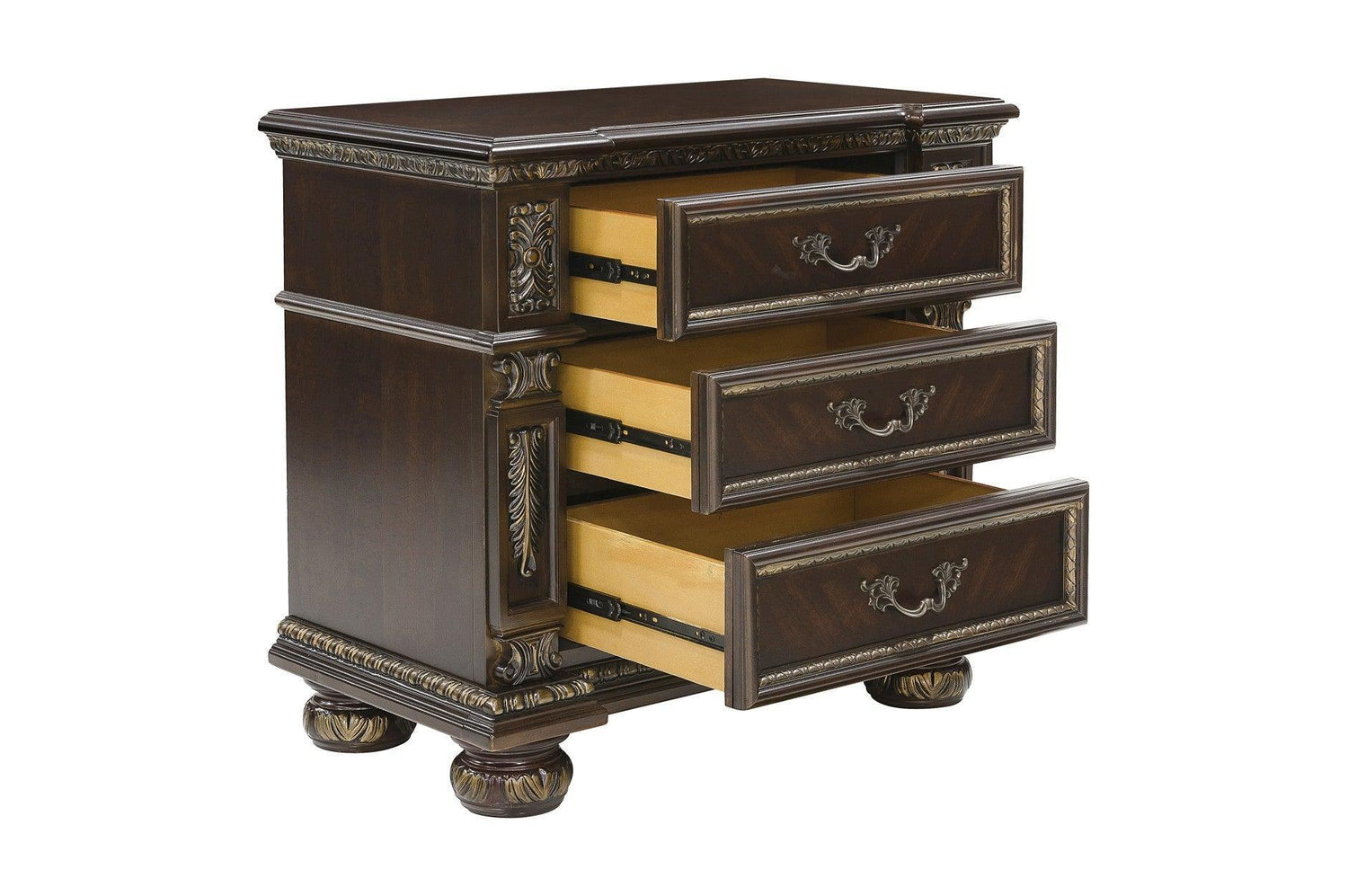 Catalonia Dark Bronze Modern Traditional Solid Wood Panel Bedroom Set - Ella Furniture