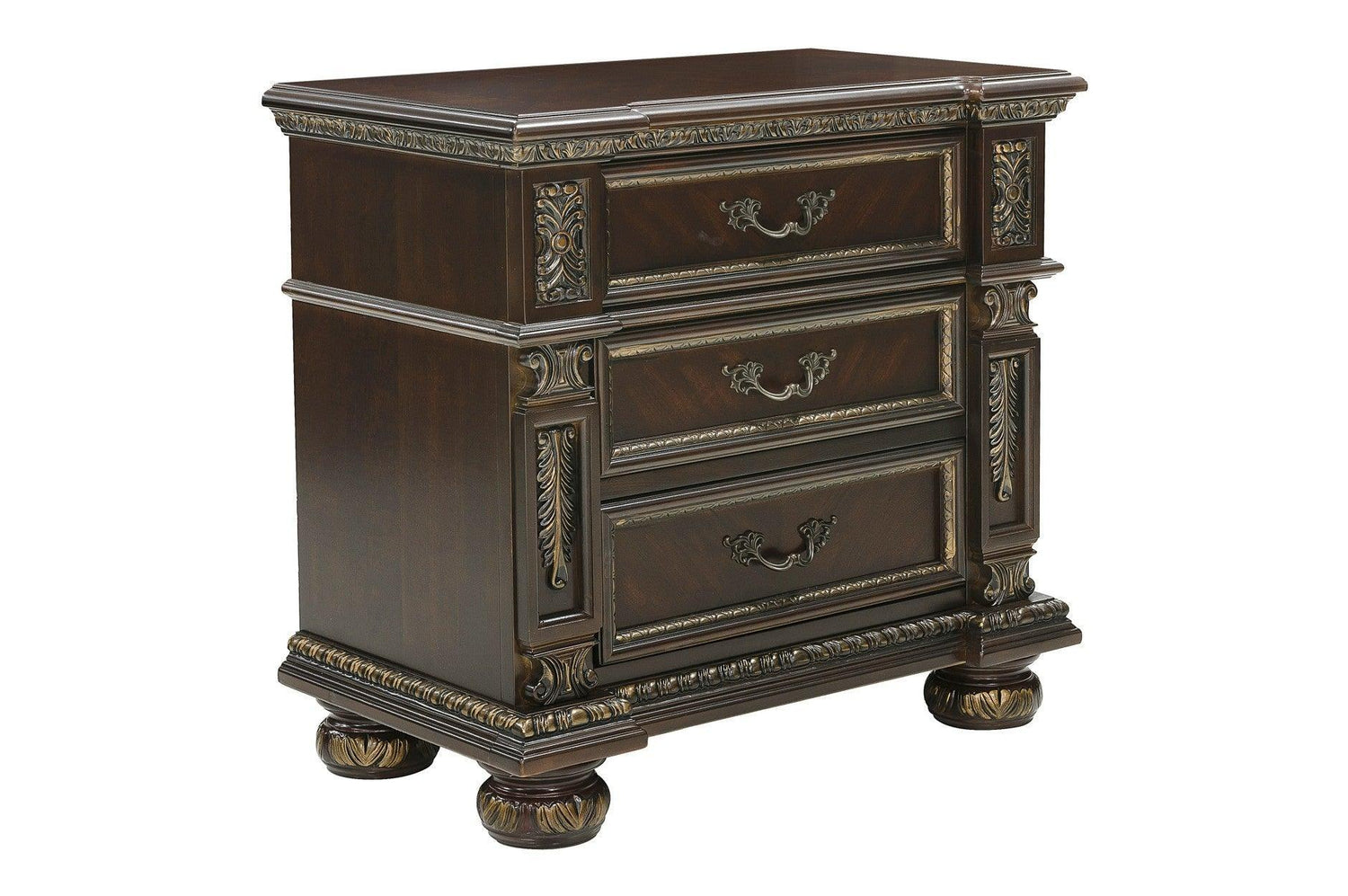 Catalonia Dark Bronze Modern Traditional Solid Wood Panel Bedroom Set - Ella Furniture