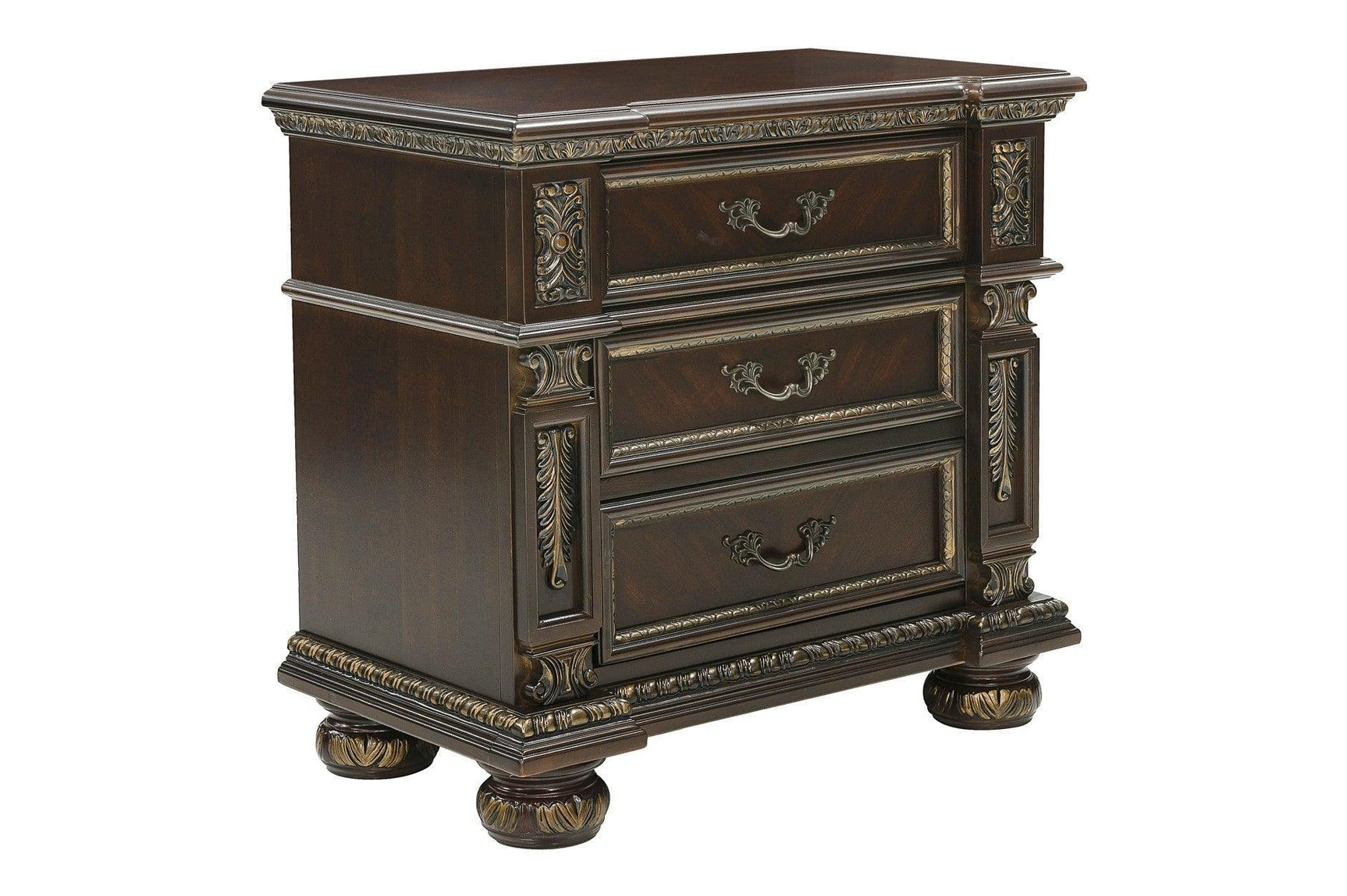 Catalonia Dark Bronze Modern Traditional Solid Wood Panel Bedroom Set - Ella Furniture