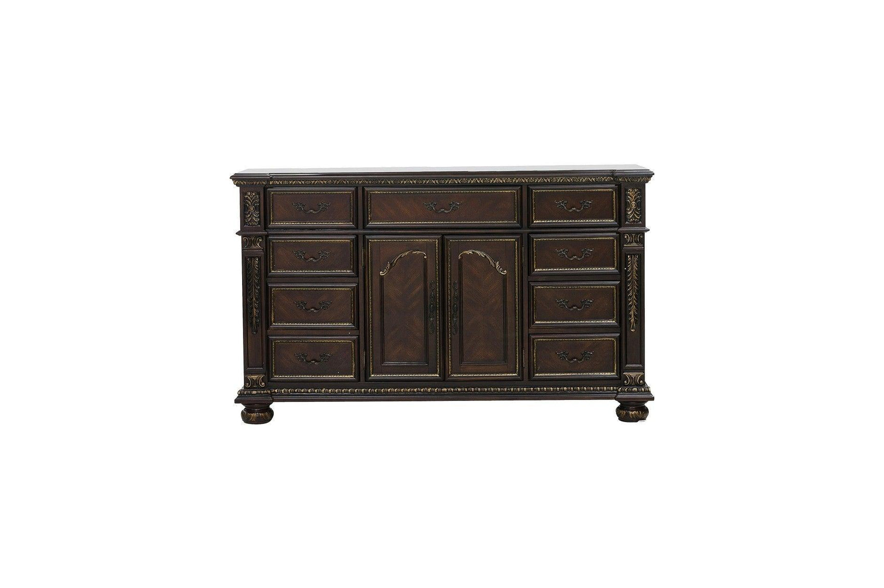 Catalonia Dark Bronze Modern Traditional Solid Wood Panel Bedroom Set - Ella Furniture