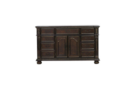 Catalonia Dark Bronze Modern Traditional Solid Wood Panel Bedroom Set - Ella Furniture