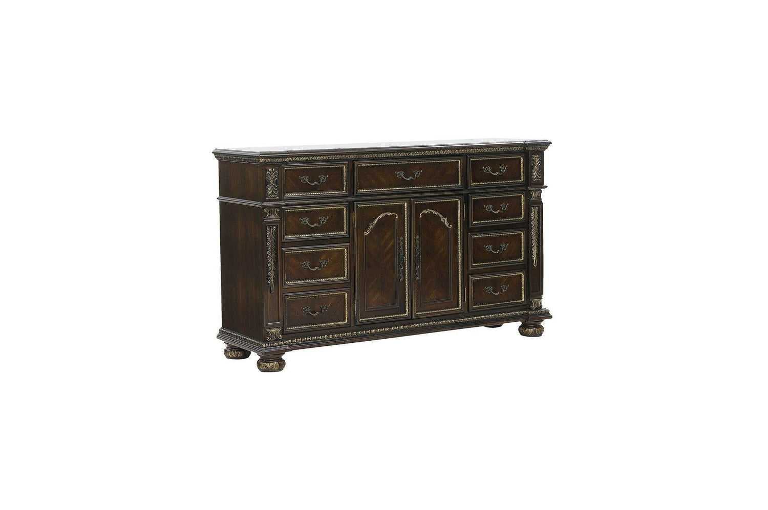 Catalonia Dark Bronze Modern Traditional Solid Wood Panel Bedroom Set - Ella Furniture