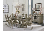 Catalonia Platinum Gold Finish Modern Solid Wood Faux Leather Seat Rectangular Dining Room Set - Ella Furniture