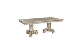 Catalonia Platinum Gold Finish Modern Solid Wood Faux Leather Seat Rectangular Dining Room Set - Ella Furniture