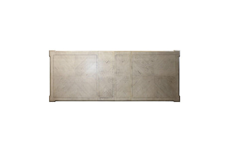 Catalonia Platinum Gold Finish Modern Solid Wood Faux Leather Seat Rectangular Dining Room Set - Ella Furniture