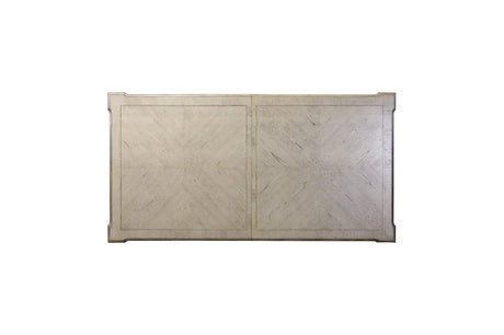 Catalonia Platinum Gold Finish Modern Solid Wood Faux Leather Seat Rectangular Dining Room Set - Ella Furniture