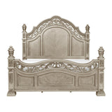 Catalonia Platinum Gold Modern Traditional Cherry Veneer Wood And Engineered Wood King Poster Bed - Ella Furniture
