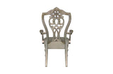 Catalonia Platinum Gold Finish Modern Solid Wood Faux Leather Seat Rectangular Dining Room Set - Ella Furniture