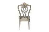 Catalonia Platinum Gold Finish Modern Solid Wood Faux Leather Seat Rectangular Dining Room Set - Ella Furniture