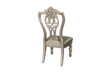 Catalonia Platinum Gold Finish Modern Solid Wood Faux Leather Seat Rectangular Dining Room Set - Ella Furniture
