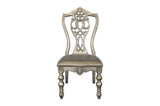 Catalonia Platinum Gold Finish Modern Solid Wood Faux Leather Seat Rectangular Dining Room Set - Ella Furniture