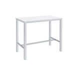 Natividad 5-Piece Bar Set White High Gloss And Chrome - Ella Furniture