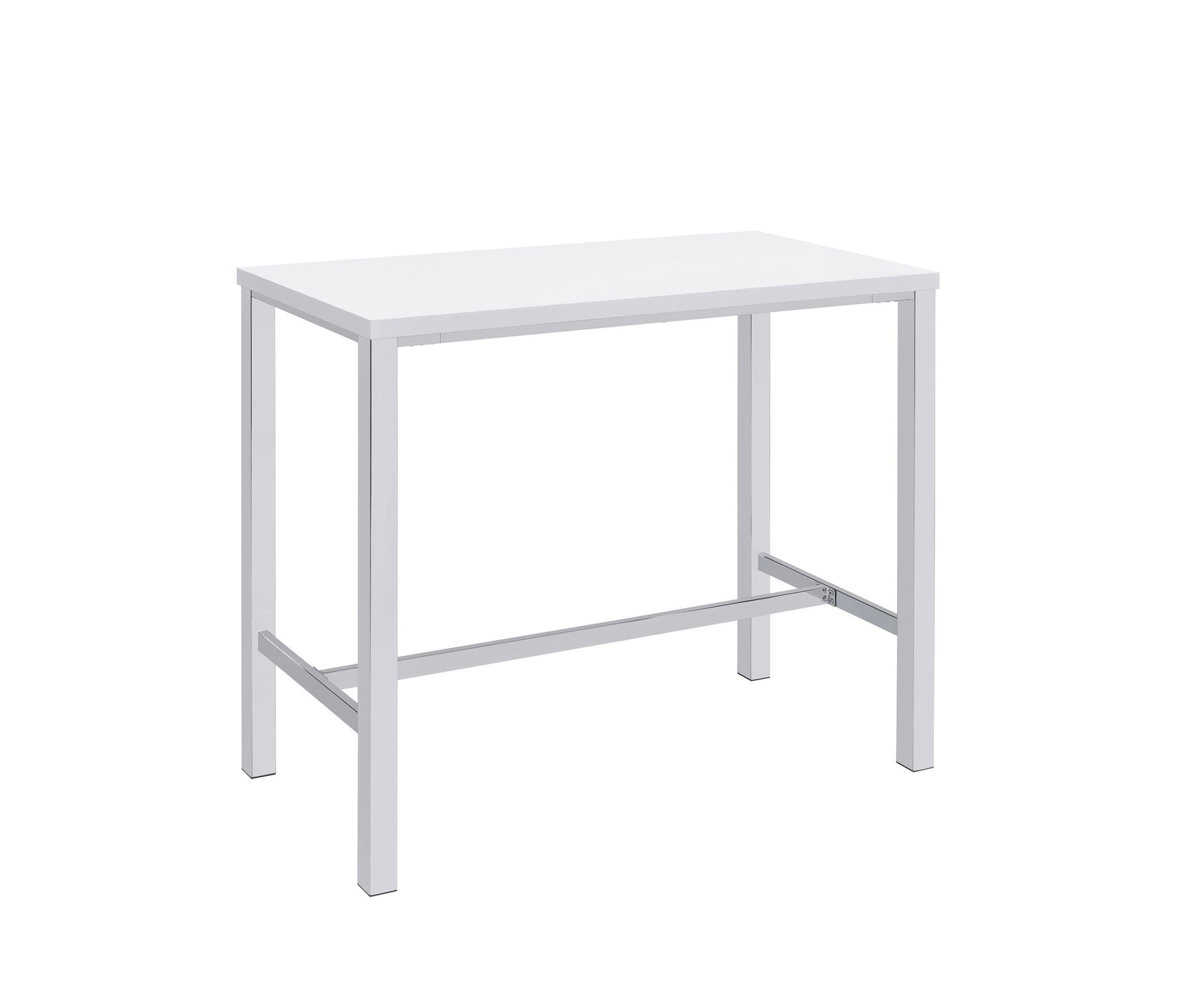 Natividad 5-Piece Bar Set White High Gloss And Chrome - Ella Furniture