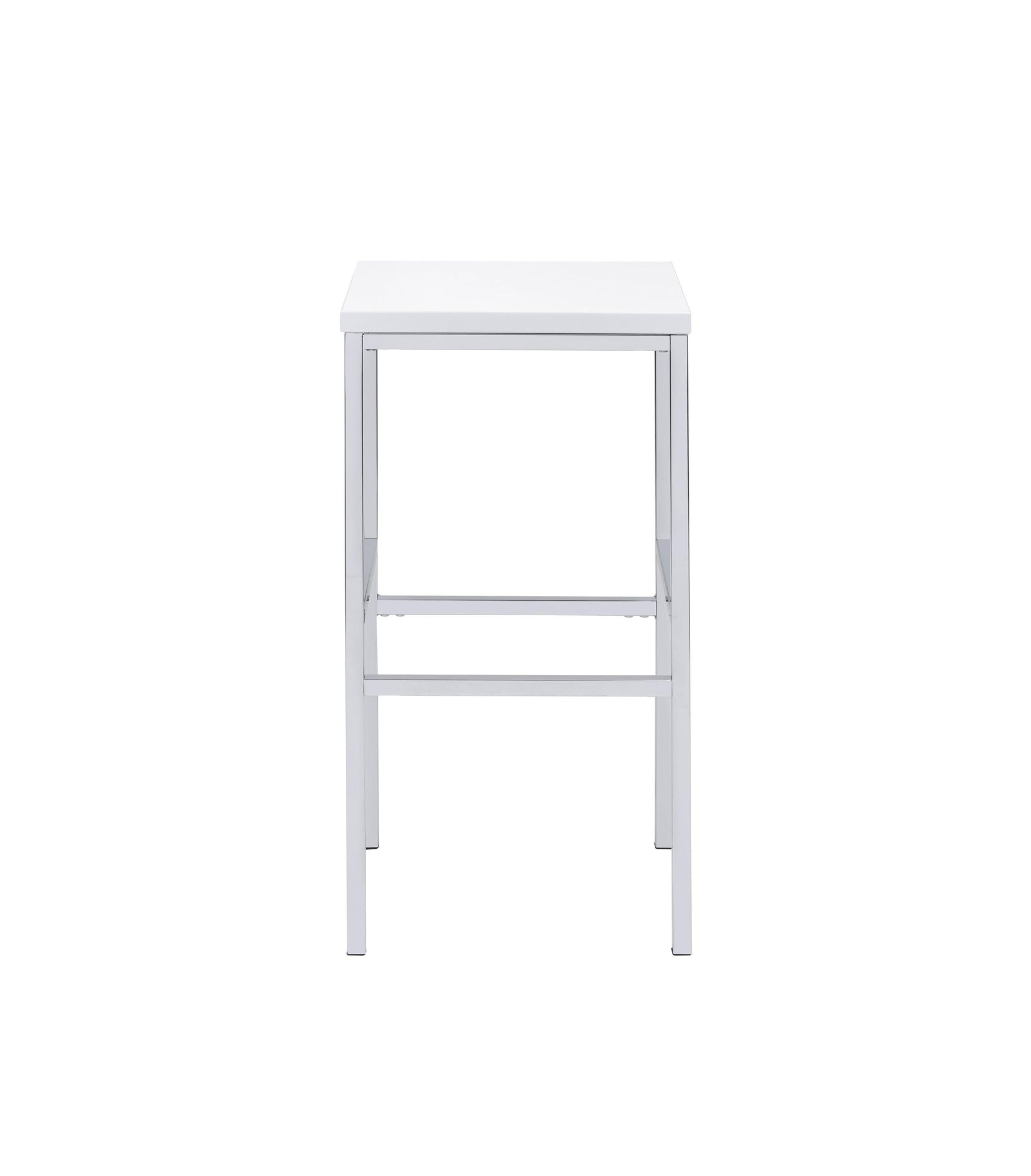 Natividad 5-Piece Bar Set White High Gloss And Chrome - Ella Furniture