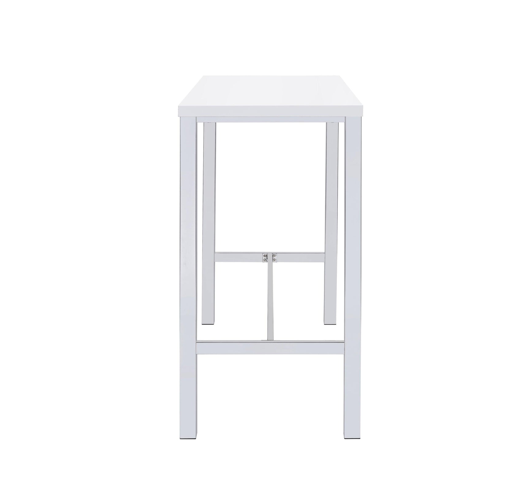 Natividad 5-Piece Bar Set White High Gloss And Chrome - Ella Furniture