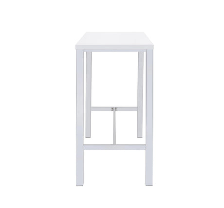Natividad 5-Piece Bar Set White High Gloss And Chrome - Ella Furniture