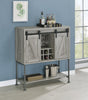 Claremont Sliding Door Bar Cabinet With Lower Shelf Grey Driftwood - Ella Furniture