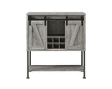 Claremont Sliding Door Bar Cabinet With Lower Shelf Grey Driftwood - Ella Furniture