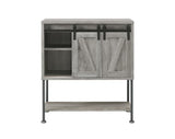 Claremont Sliding Door Bar Cabinet With Lower Shelf Grey Driftwood - Ella Furniture