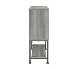 Claremont Sliding Door Bar Cabinet With Lower Shelf Grey Driftwood - Ella Furniture