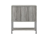 Claremont Sliding Door Bar Cabinet With Lower Shelf Grey Driftwood - Ella Furniture