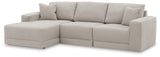 Next-gen Gaucho Gray 3-Piece Sectional Sofa With Chaise - Ella Furniture