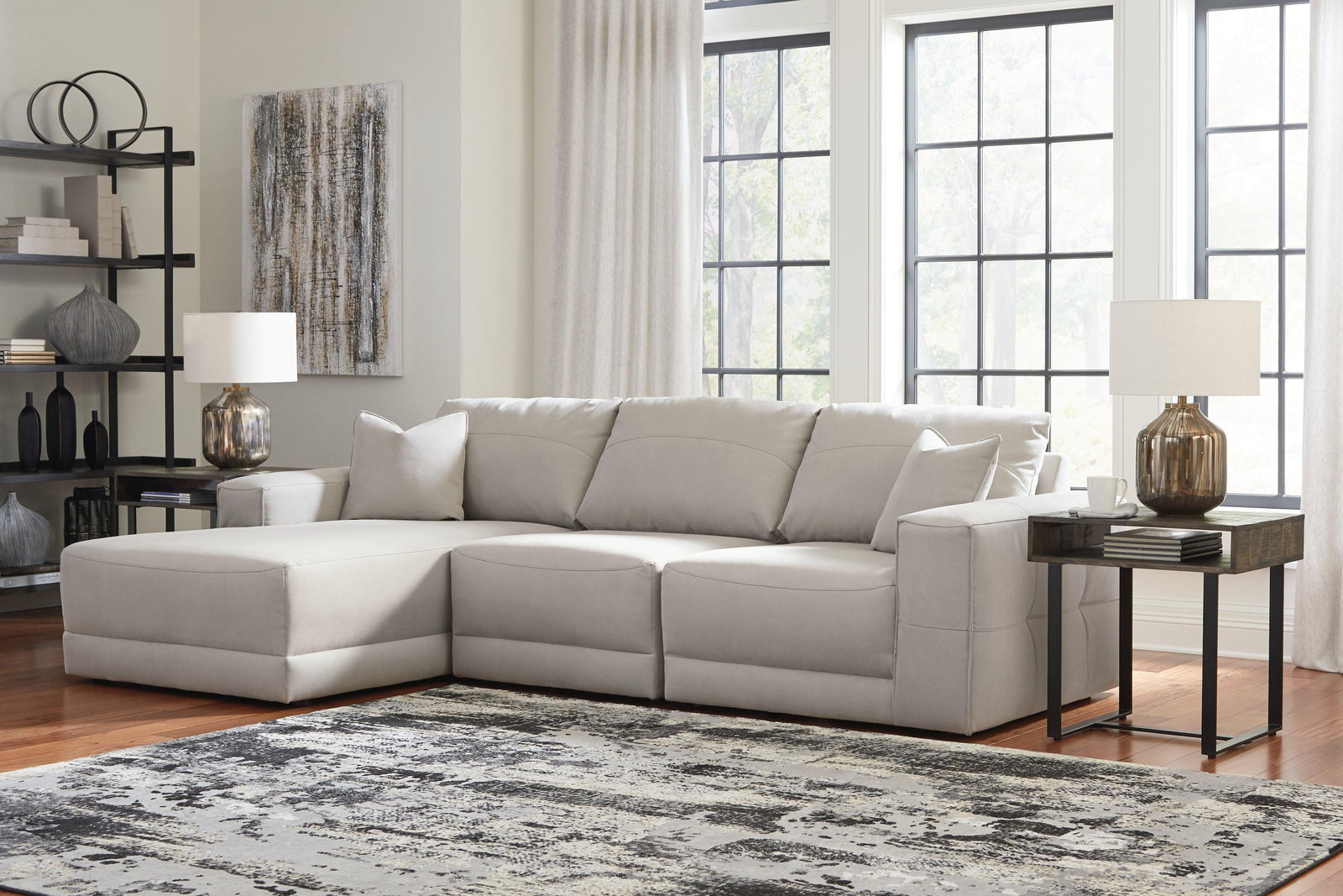 Next-gen Gaucho Gray 3-Piece Sectional Sofa With Chaise - Ella Furniture