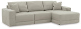 Next-gen Gaucho Gray 3-Piece Sectional Sofa With Chaise - Ella Furniture