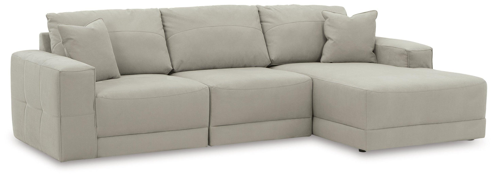 Next-gen Gaucho Gray 3-Piece Sectional Sofa With Chaise - Ella Furniture