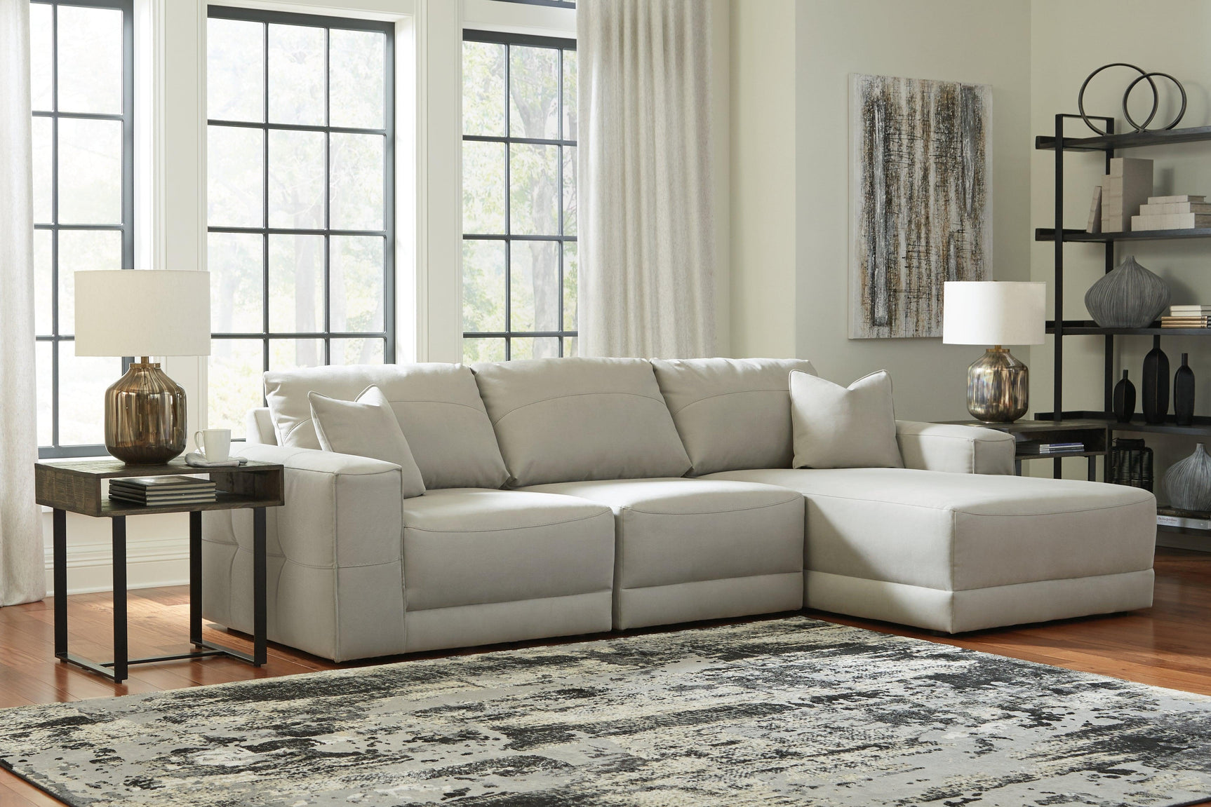 Next-gen Gaucho Gray 3-Piece Sectional Sofa With Chaise - Ella Furniture