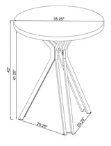 Edgerton Round Wood Top Bar Table Dark Oak And Chrome - Ella Furniture