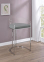 Thermosolis Acrylic Back Bar Stools Grey And Chrome (Set Of 2) - Ella Furniture