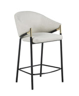 Chadwick Sloped Arm Counter Height Stools Beige And Glossy Black (Set Of 2) - Ella Furniture