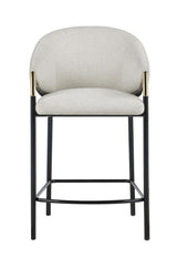 Chadwick Sloped Arm Counter Height Stools Beige And Glossy Black (Set Of 2) - Ella Furniture