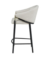 Chadwick Sloped Arm Counter Height Stools Beige And Glossy Black (Set Of 2) - Ella Furniture