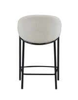 Chadwick Sloped Arm Counter Height Stools Beige And Glossy Black (Set Of 2) - Ella Furniture