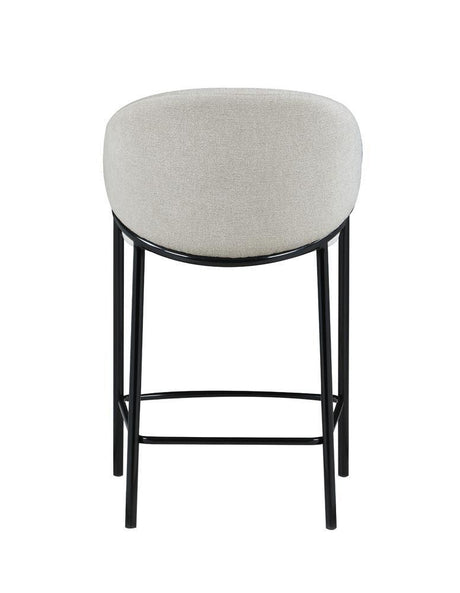 Chadwick Sloped Arm Counter Height Stools Beige And Glossy Black (Set Of 2) - Ella Furniture
