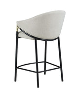 Chadwick Sloped Arm Counter Height Stools Beige And Glossy Black (Set Of 2) - Ella Furniture