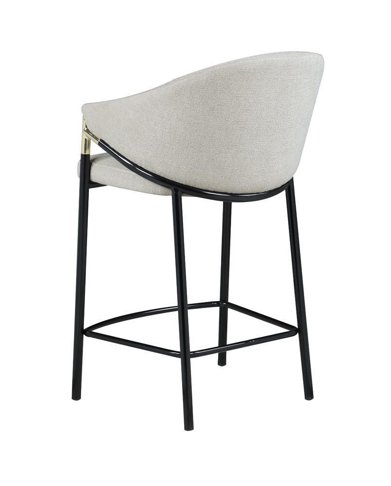 Chadwick Sloped Arm Counter Height Stools Beige And Glossy Black (Set Of 2) - Ella Furniture
