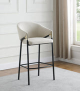 Chadwick Sloped Arm Bar Stools Beige And Glossy Black (Set Of 2) - Ella Furniture