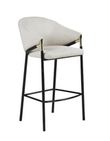 Chadwick Sloped Arm Bar Stools Beige And Glossy Black (Set Of 2) - Ella Furniture