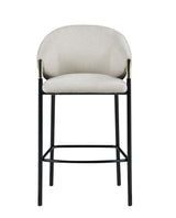 Chadwick Sloped Arm Bar Stools Beige And Glossy Black (Set Of 2) - Ella Furniture