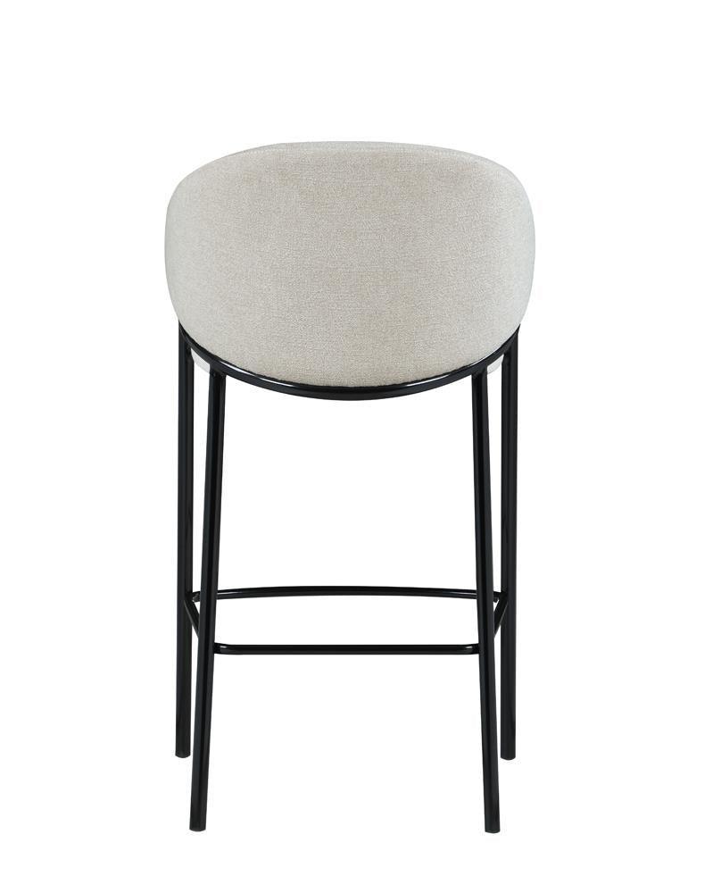 Chadwick Sloped Arm Bar Stools Beige And Glossy Black (Set Of 2) - Ella Furniture