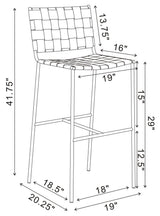 Adelaide Upholstered Bar Stool With Open Back Brown And Chrome - Ella Furniture
