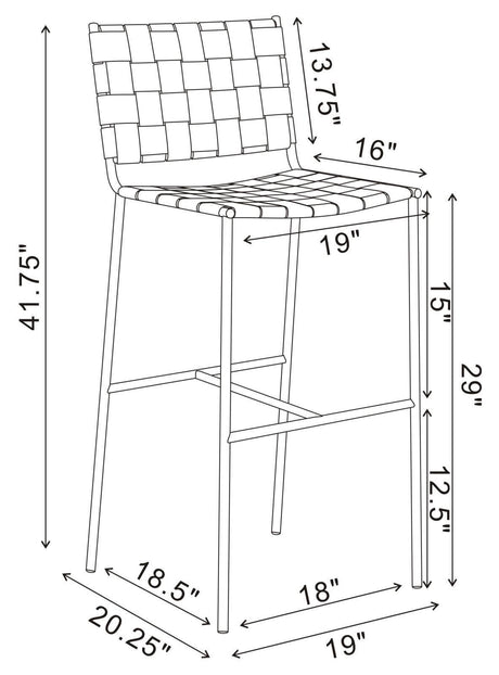 Adelaide Upholstered Bar Stool With Open Back Brown And Chrome - Ella Furniture