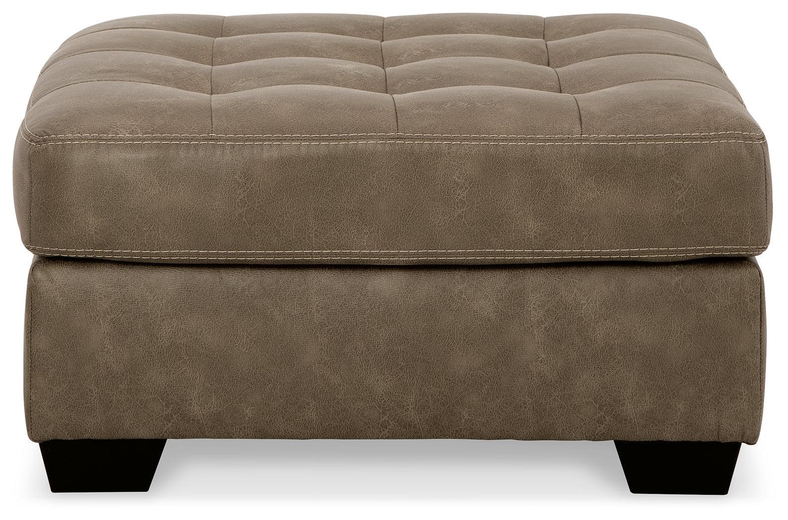 Keskin Sand Microfiber Oversized Accent Ottoman - Ella Furniture