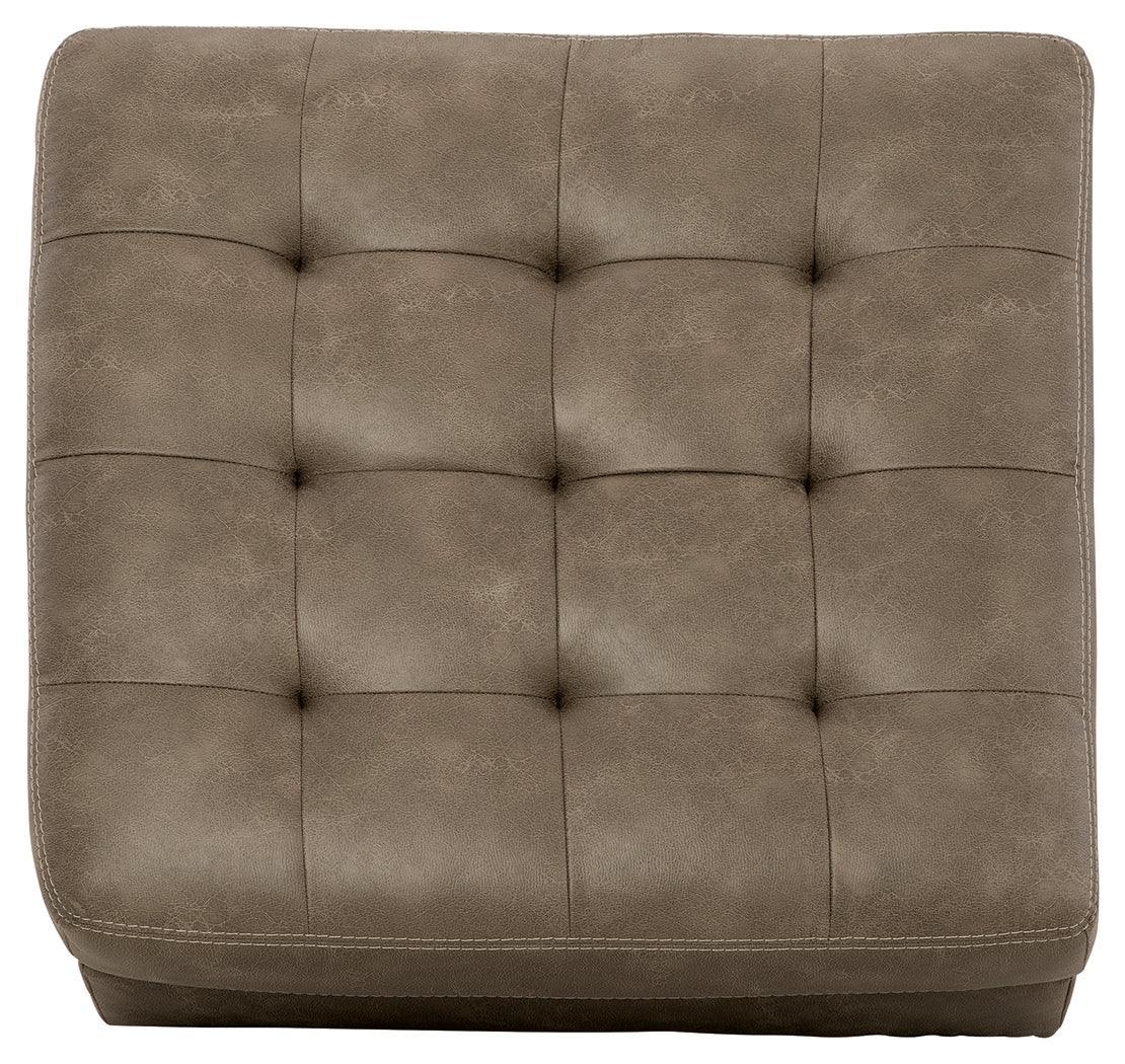 Keskin Sand Microfiber Oversized Accent Ottoman - Ella Furniture