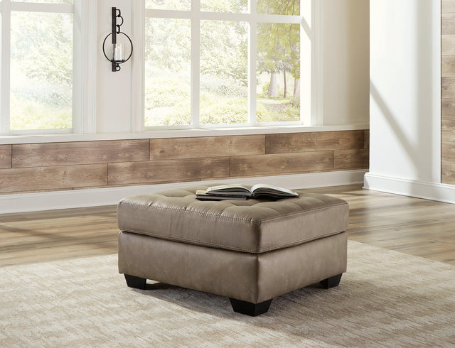 Keskin Sand Microfiber Oversized Accent Ottoman - Ella Furniture