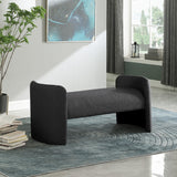 Peyton Black Boucle Fabric Bench - Ella Furniture